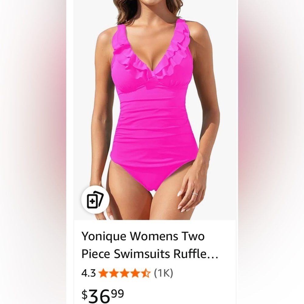 NEW- 2025 Ruffle Flounce Tummy Control
Bathing Suits V Neck Swimwear